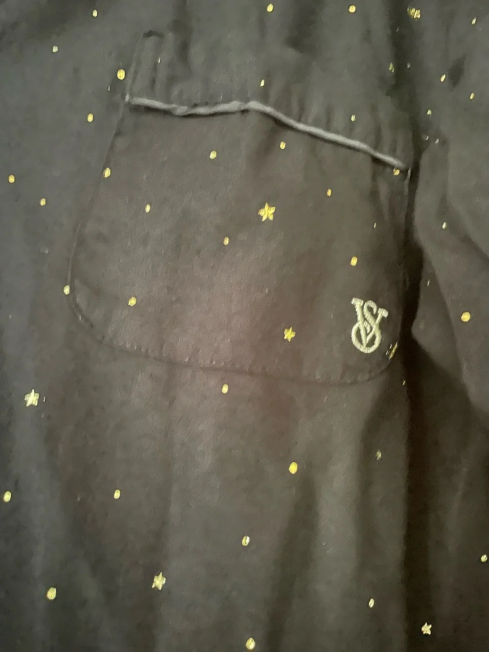 Victoria's Secret Black Pajama Set with Gold Star Accents - Picture 3 of 8